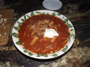 tortilla soup with sour cream