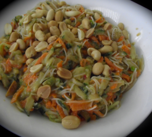 Asina noodle salad with peanut dressing