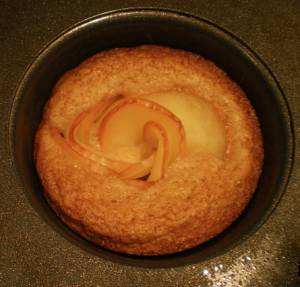butterscoth brownie with apple rose