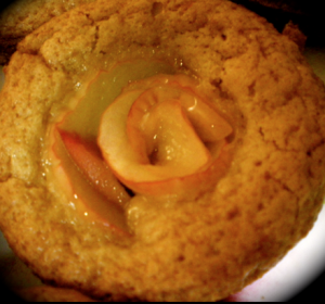 butterscotch brownie with apple rose